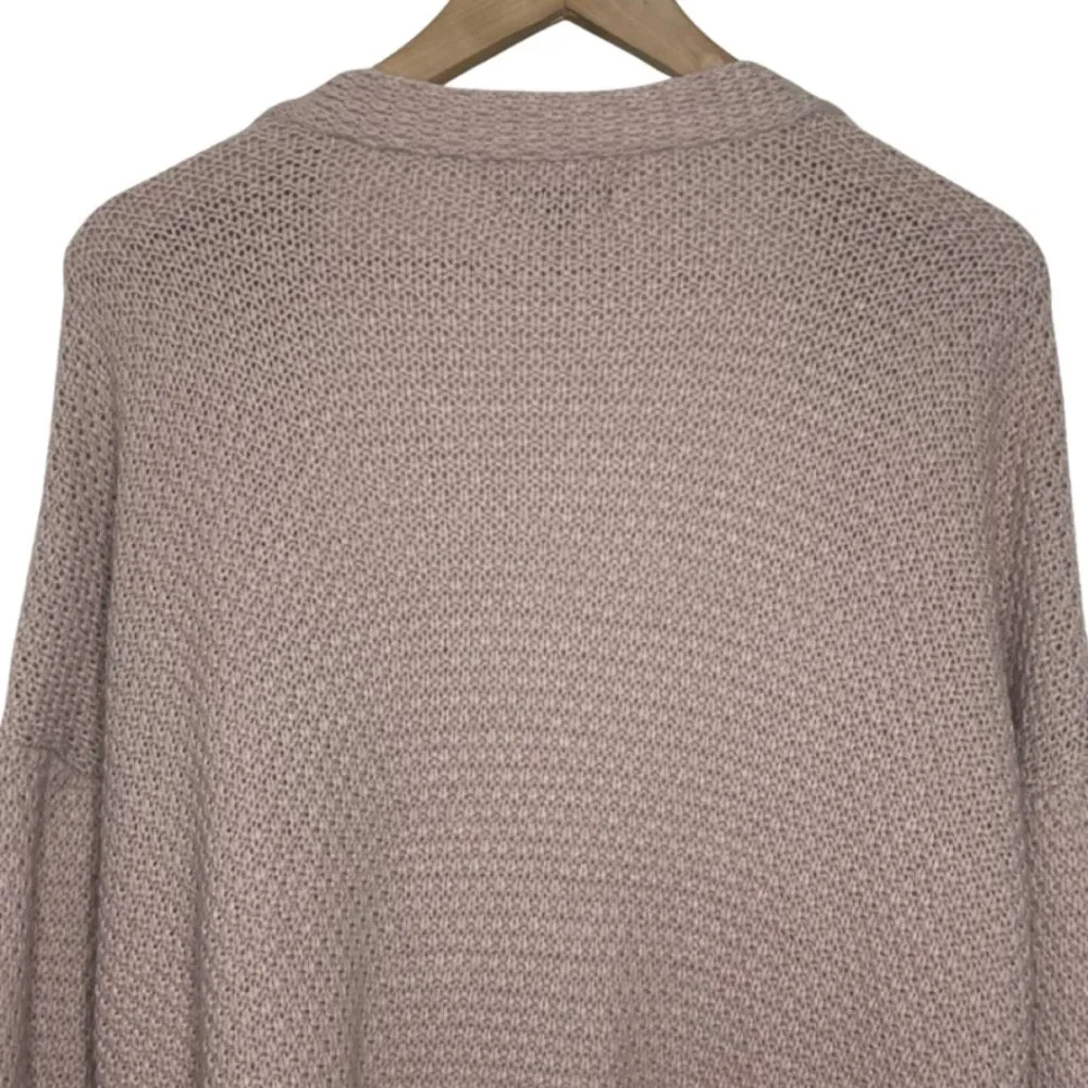 TRALEUBIE | Women's Blush Pink Open Front Knit Cardigan | Size M - Picture 8 of 13